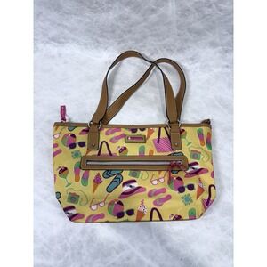 Lily Bloom Tote Bag Summer Beach Print Flip Flops Ice Cream Camera Recycled Poly